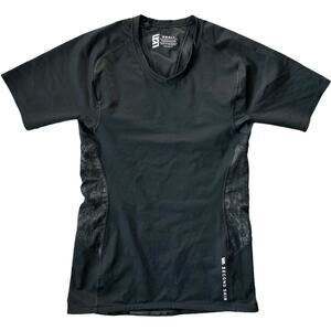 NWOT Second Skin Short Sleeve Athletic Compression Shirt Black Women's Sz Small